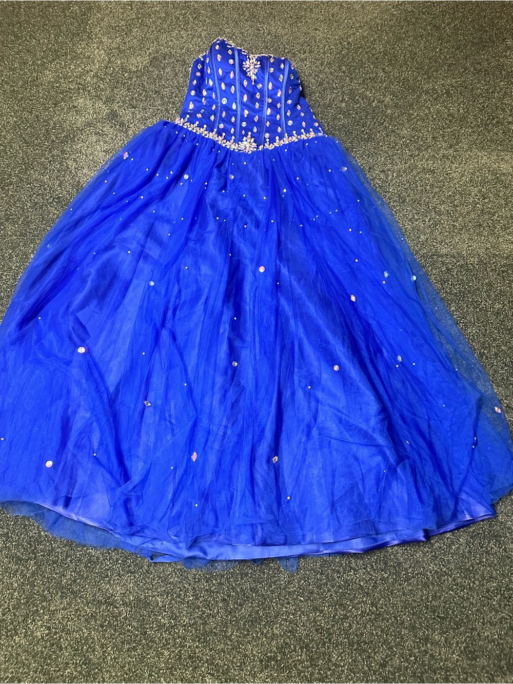 Royal Blue Sparkle Tulle Party Dress for Women